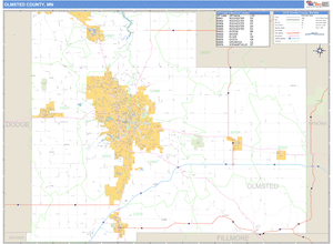 Olmsted County, Minnesota Zip Code Wall Map