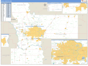 Omaha, Nebraska Metro Area Wall Map