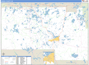 Oneida County, Wisconsin Zip Code Wall Map