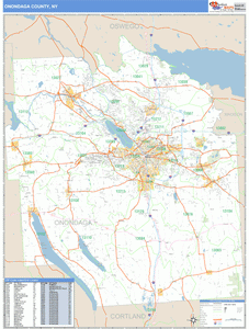 Onondaga County, New York Zip Code Wall Map