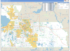 Orange County, Florida Zip Code Wall Map