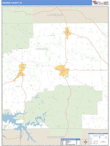 Orange County, Indiana Zip Code Wall Map