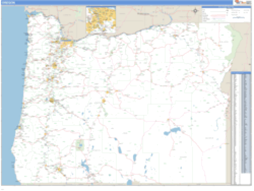 Oregon ZIP Code Wall Map Market Maps (IDI)