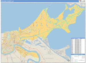 Orleans County, Louisiana Zip Code Wall Map