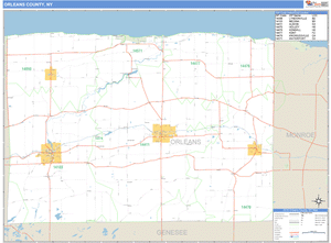 Orleans County, New York Zip Code Wall Map