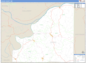 Osage County, Missouri Zip Code Wall Map