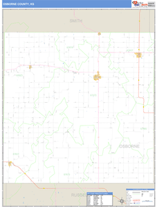 Osborne County, Kansas Zip Code Wall Map