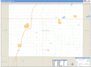 Osceola County, Iowa Zip Code Wall Map
