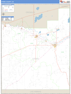Otero County, Colorado Zip Code Wall Map