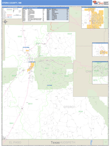 Otero County, New Mexico Zip Code Wall Map