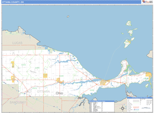 Ottawa County, Ohio Zip Code Wall Map