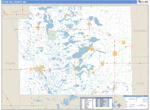 Otter Tail County, Minnesota Zip Code Wall Map