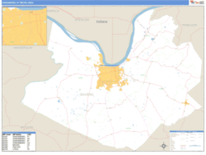 Owensboro, Kentucky Metro Area Wall Map