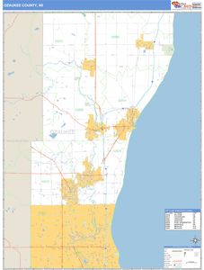 Ozaukee County, Wisconsin Zip Code Wall Map