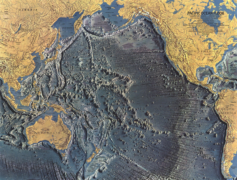 Pacific Ocean Floor Map 1969 Maps.com