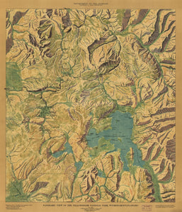 Panoramic Map of the Yellowstone National Park, Wyoming-Montana-Idaho