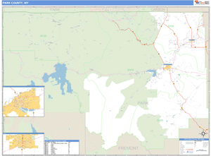 Park County, Wyoming Zip Code Wall Map
