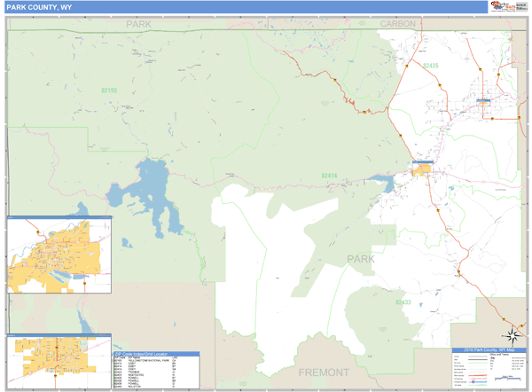 Park County, Wyoming Zip Code Wall Map Market Maps (IDI)