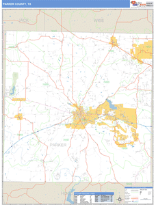 Parker County, Texas Zip Code Wall Map