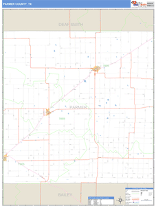 Parmer County, Texas Zip Code Wall Map