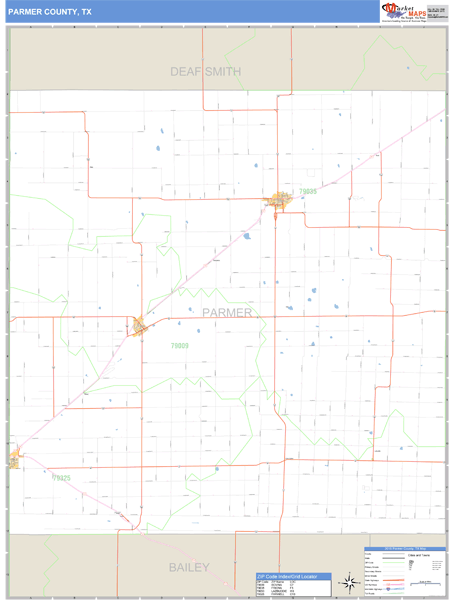 Parmer County, Texas Zip Code Wall Map Market Maps (IDI)