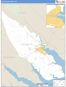 Pasquotank County, North Carolina Zip Code Wall Map