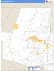 Paulding County, Georgia Zip Code Wall Map