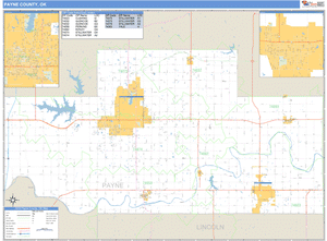 Payne County, Oklahoma Zip Code Wall Map