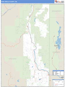 Pend Oreille County, Washington Zip Code Wall Map