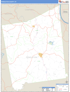 Pendleton County, Kentucky Zip Code Wall Map
