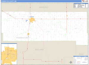 Pennington County, Minnesota Zip Code Wall Map