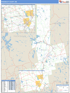 Penobscot County, Maine Zip Code Wall Map
