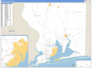 Pensacola, Florida Metro Area Wall Map