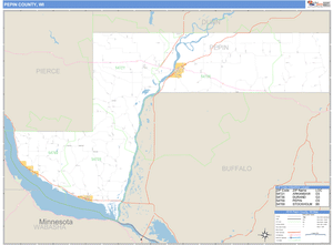 Pepin County, Wisconsin Zip Code Wall Map