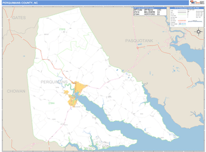 Perquimans County, North Carolina Zip Code Wall Map