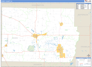 Perry County, Illinois Zip Code Wall Map