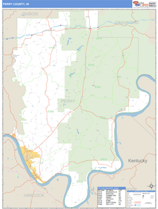Perry County, Indiana Zip Code Wall Map