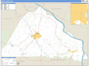 Perry County, Missouri Zip Code Wall Map