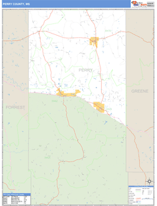 Perry County, Mississippi Zip Code Wall Map