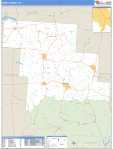 Perry County, Ohio Zip Code Wall Map