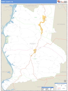 Perry County, Tennessee Zip Code Wall Map