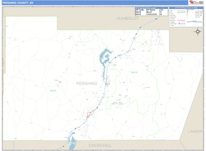 Pershing County, Nevada Zip Code Wall Map