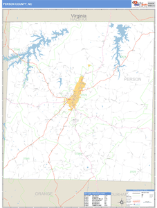 Person County, North Carolina Zip Code Wall Map