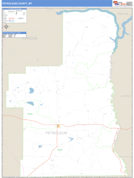 Petroleum County, Montana Zip Code Wall Map Market Maps (IDI)
