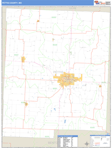 Pettis County, Missouri Zip Code Wall Map