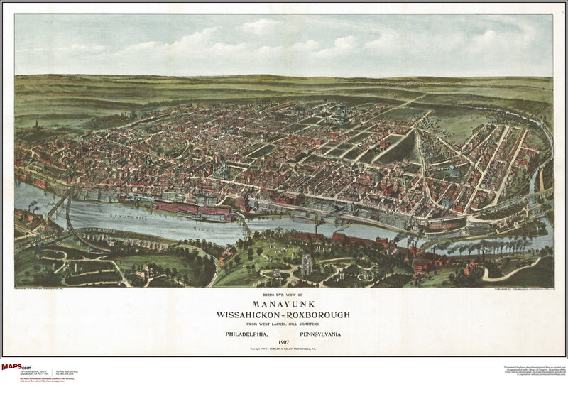 Philadelphia Antique Wall Map Maps.com