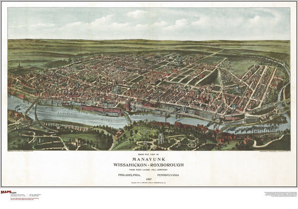 Philadelphia Antique Wall Map Maps.com