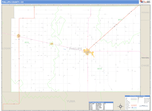 Phillips County, Colorado Zip Code Wall Map