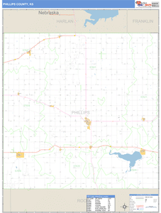 Phillips County, Kansas Zip Code Wall Map