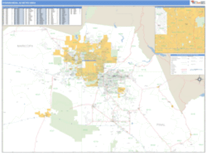 Phoenix-Mesa, Arizona Metro Area Wall Map